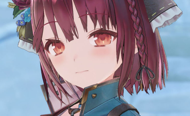 A character is on display close-up